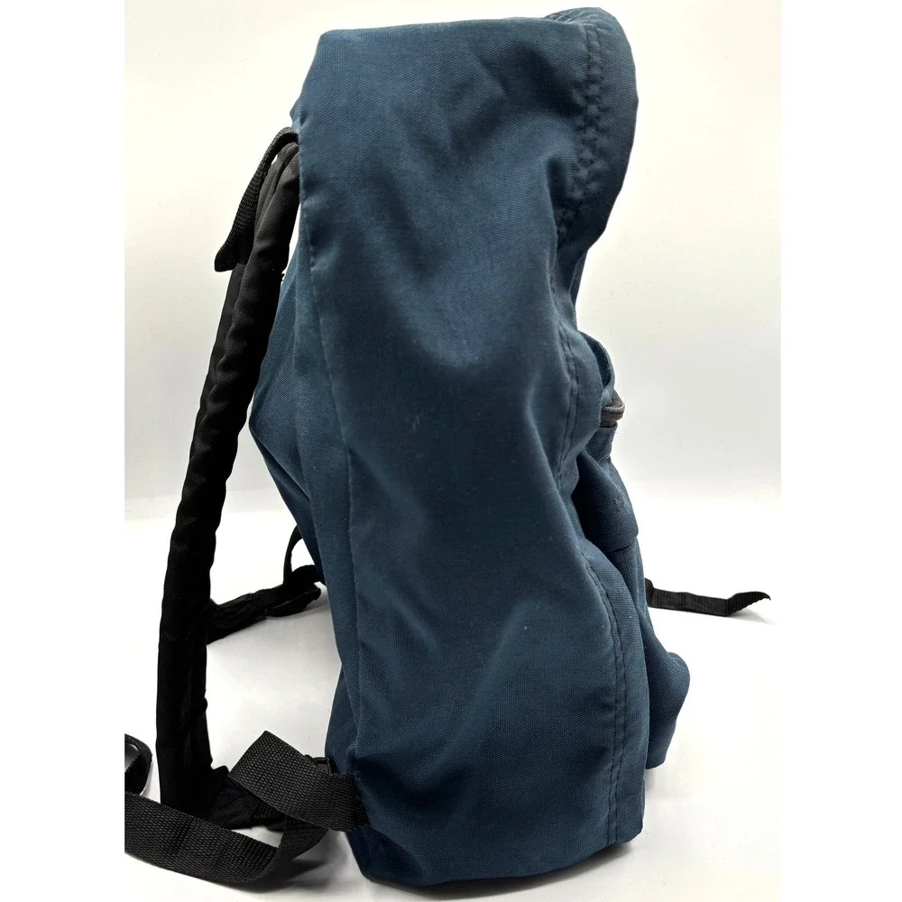 Eastpak Backpack Navy Blue Made in USA Vintage Canvas School Bag 2 Pocket